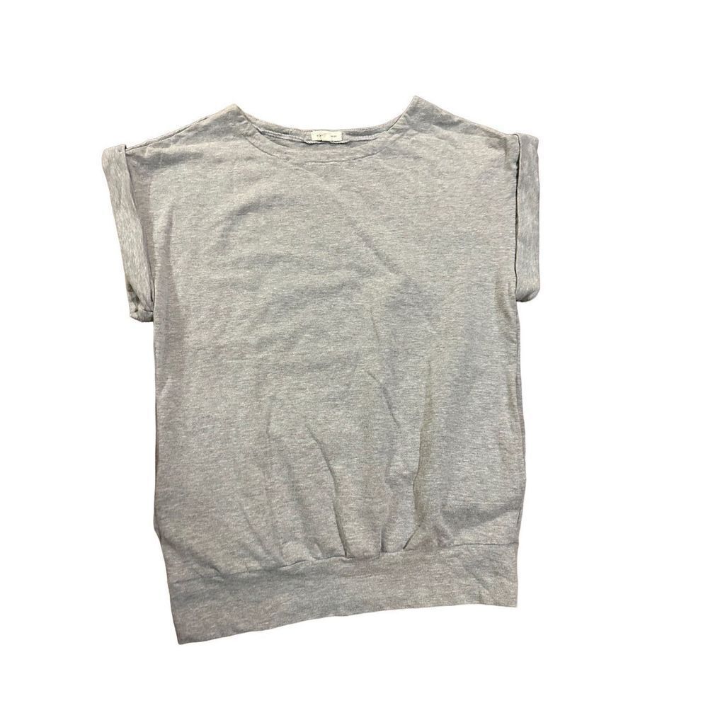 Silence + Noise gray slub tee shirt with pockets sz Small casual minimal
